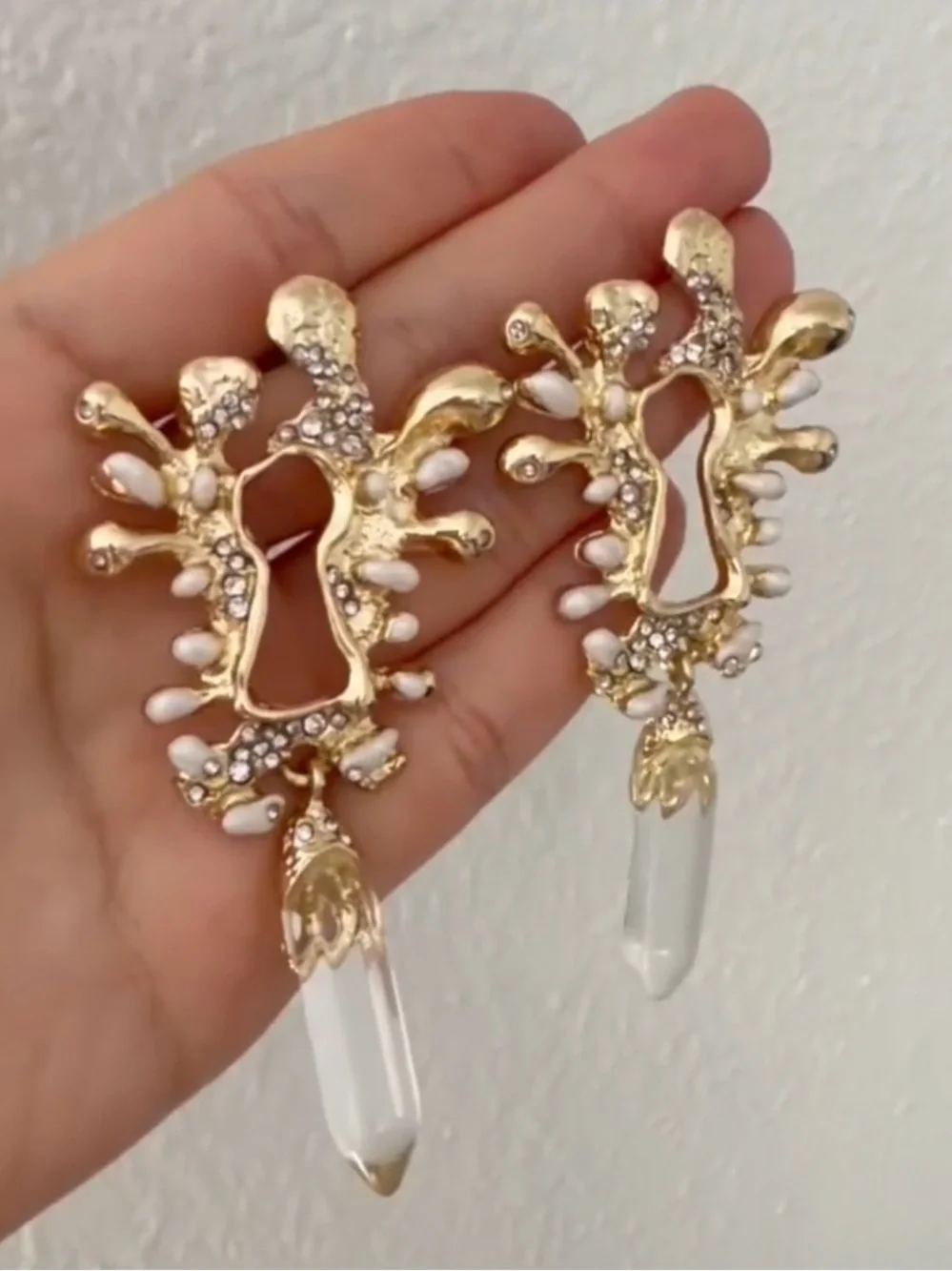 Regal Pearl Crystal Heirloom Earrings
